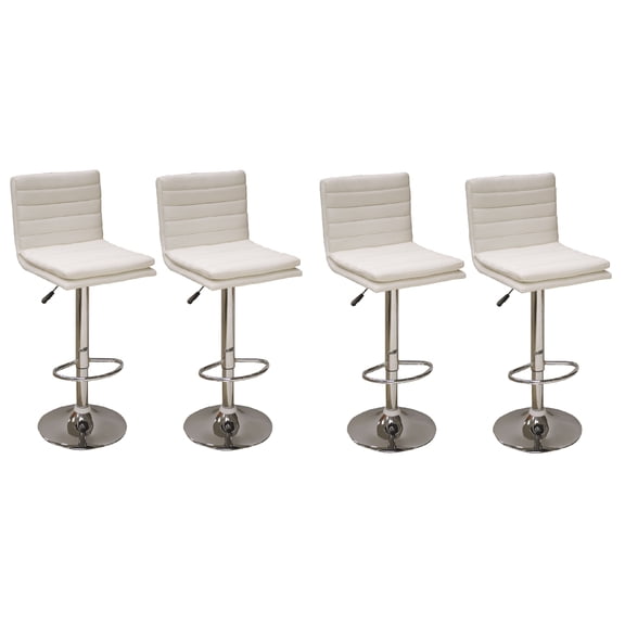 AmeriHome Modern Ripple Back Bar Stool - 2 Piece per set, White (Set of 2)