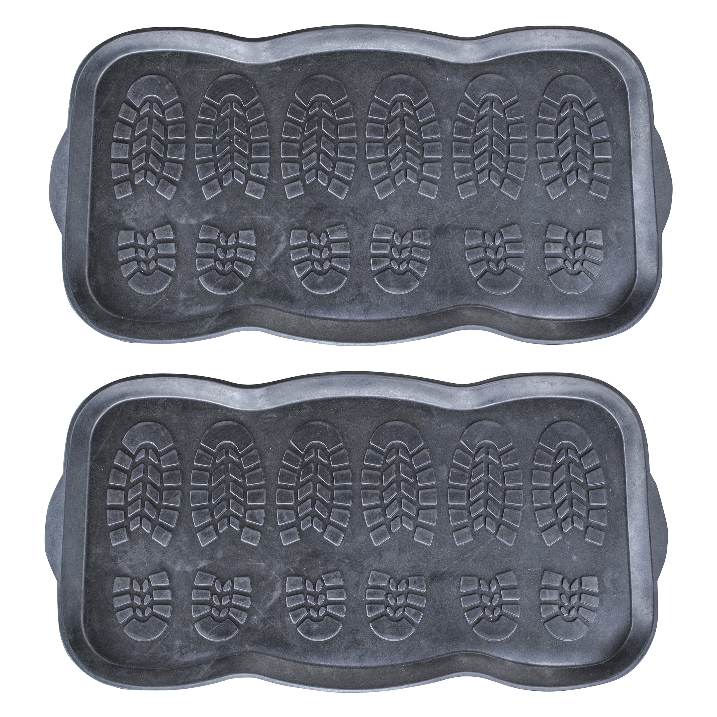 AmeriHome Rubber Boot Tray and Shoe Mat (Set of 2)