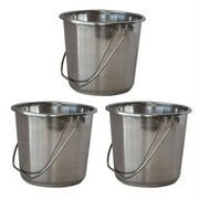 AmeriHome Stainless Steel Silver Bucket Set - 3 Piece - Small