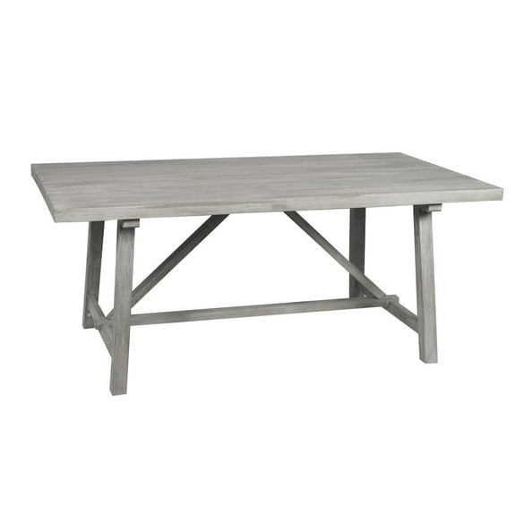 AmeriHome Trestle Farm House Mango Wood 58 in. Dining Table - Grey