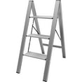 thumbnail image 1 of AmeriHome Ultra Slim Aluminum Three Step Folding Utility Step Ladder, 1 of 8