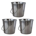 thumbnail image 1 of AmeriHome Stainless Steel Silver Bucket Set - 3 Piece - XLarge, 1 of 6