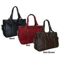 thumbnail image 1 of Amerileather Leather Shopper Tote Bag - Women's Satchel Handbag with Pockets-Color:Dark Brown, 1 of 4