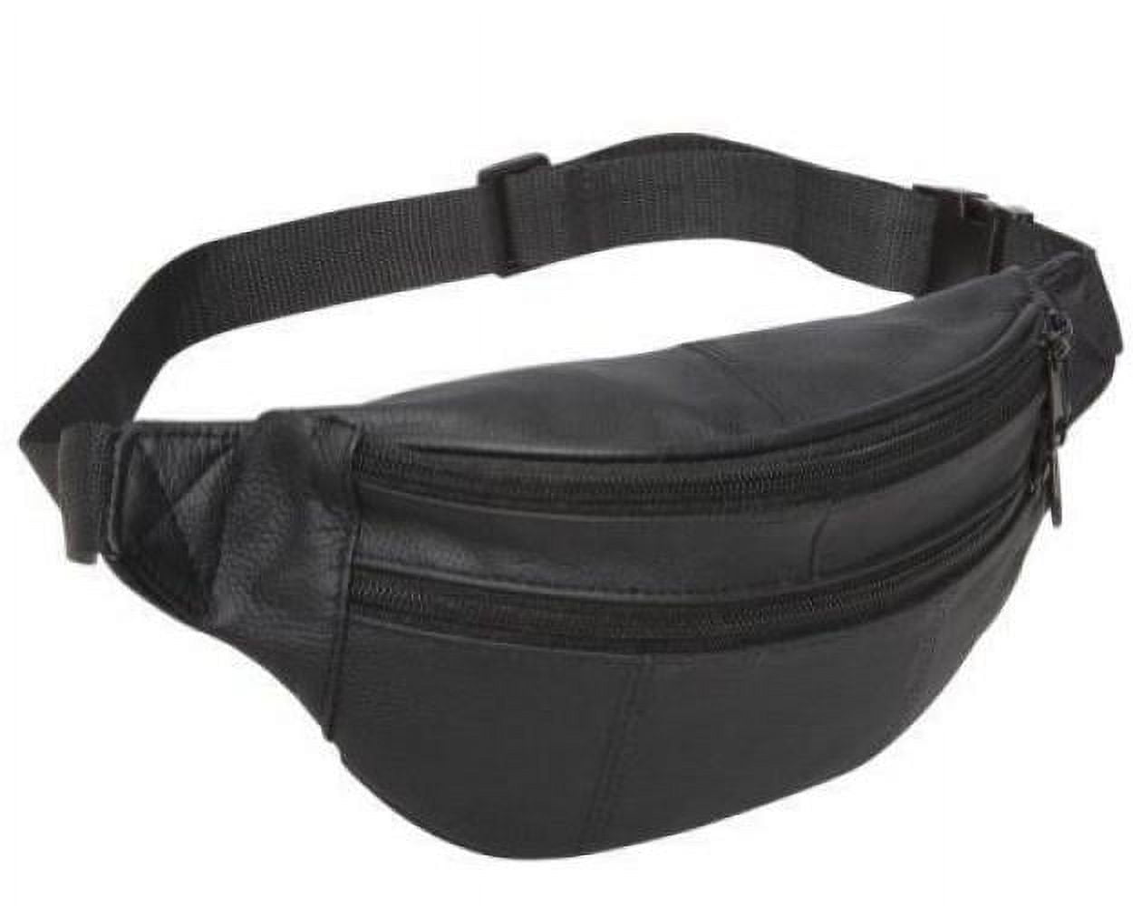 AmeriLeather Top-grain Cowhide Leather Fanny Pack with 40-inch Belt