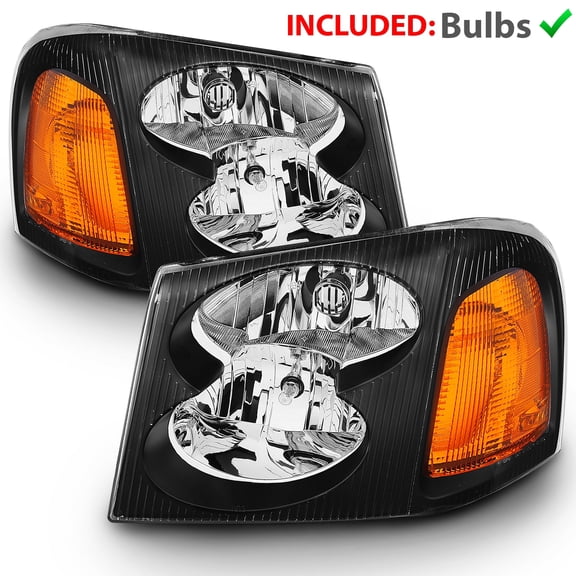 AmeriLite Black Headlights for GMC Envoy - Passenger and Driver Side