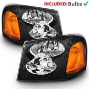 AmeriLite Black Headlights for GMC Envoy - Passenger and Driver Side