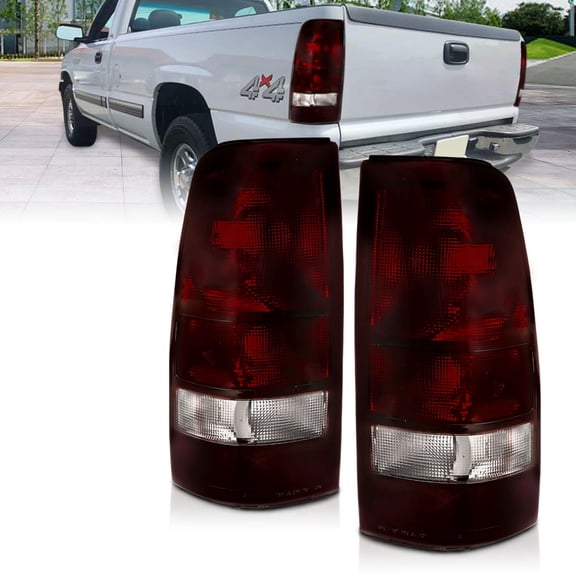 AmeriLite CHEVY SILVERADO 99-02 TAIL LIGHTS DARK RED AMBER (MIDNIGHT RED)