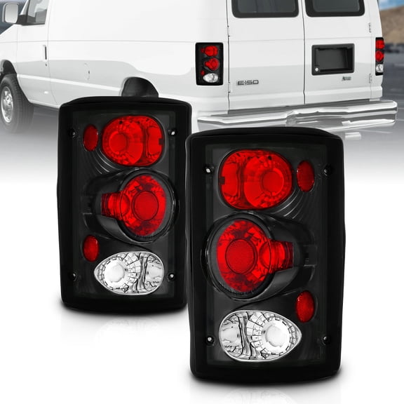 AmeriLite FORD EXCURSION 00-05/ECONOLINE VAN 95-03 TAIL LIGHTS BLACK