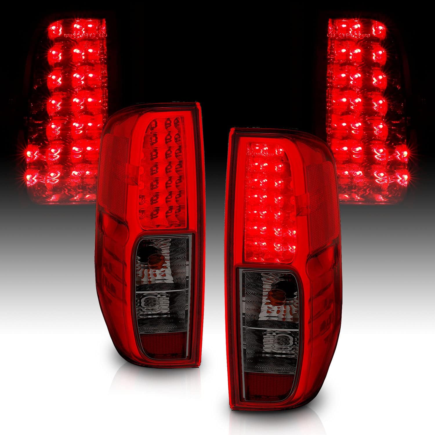 Pair Of Tail Light Assemblies For Nissan Frontier 2005-2021 & Suzuki Equator 2009-2012 – Red DOT-Certified