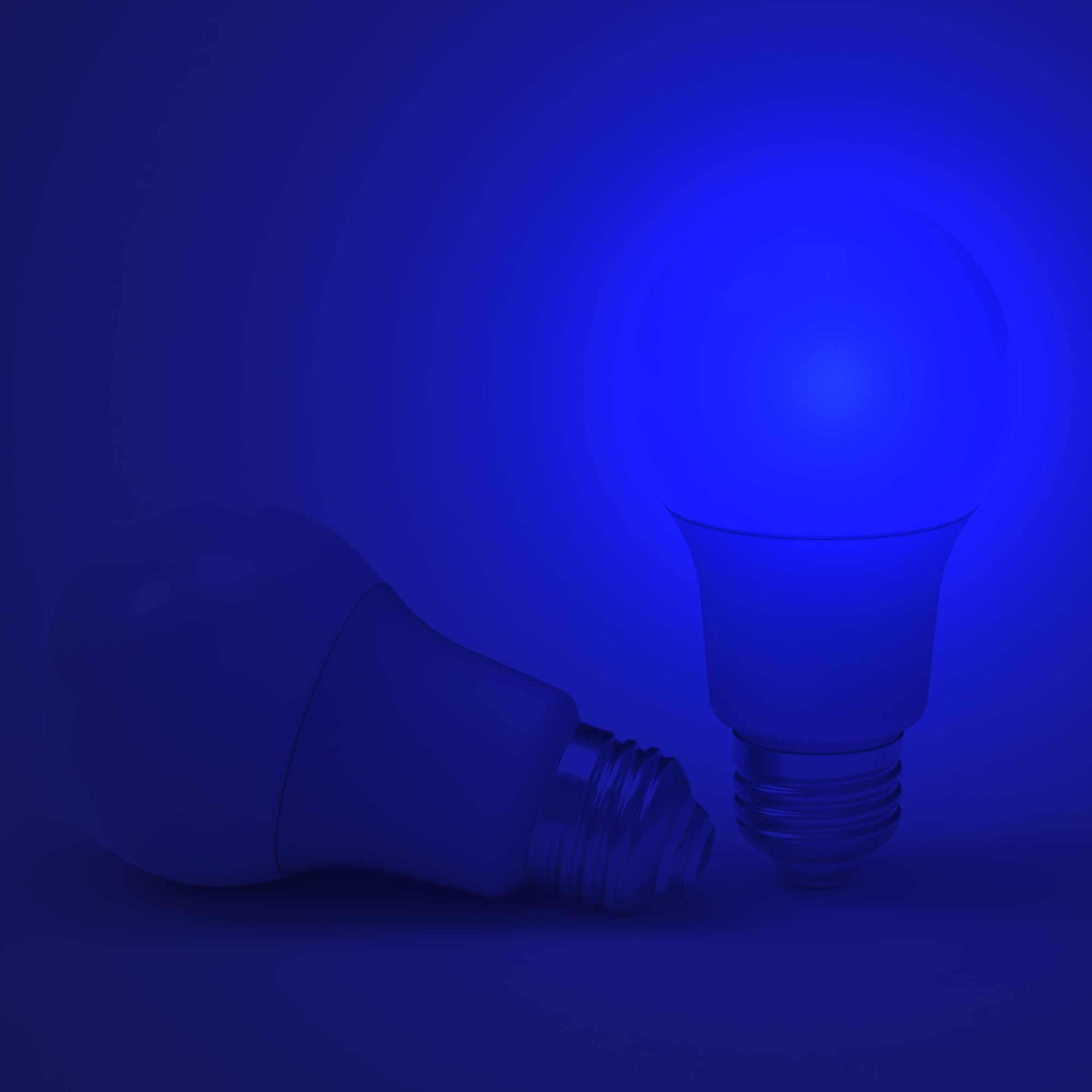 Blue 5W LED Screw-in Outdoor Bulbs, Set of 2