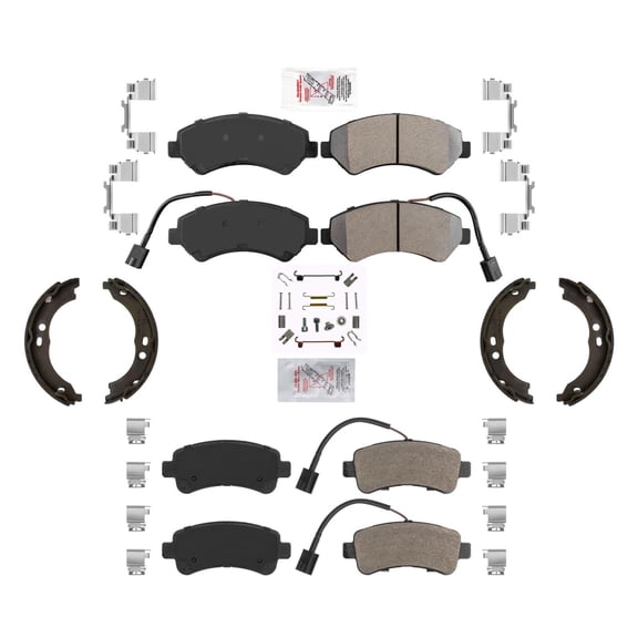AmeriPRO Brake Pads Parking Shoes For Promaster 1500 14-21 W Rear Vented Rotors