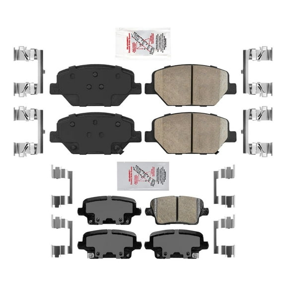 AmeriPro Premium Ceramic Front & Rear Disc Brake Pads For Cadillac XT4 19-2022