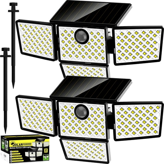 AmeriTop,Solar Lights Outdoor,Flood Wall Lights,2 Pack