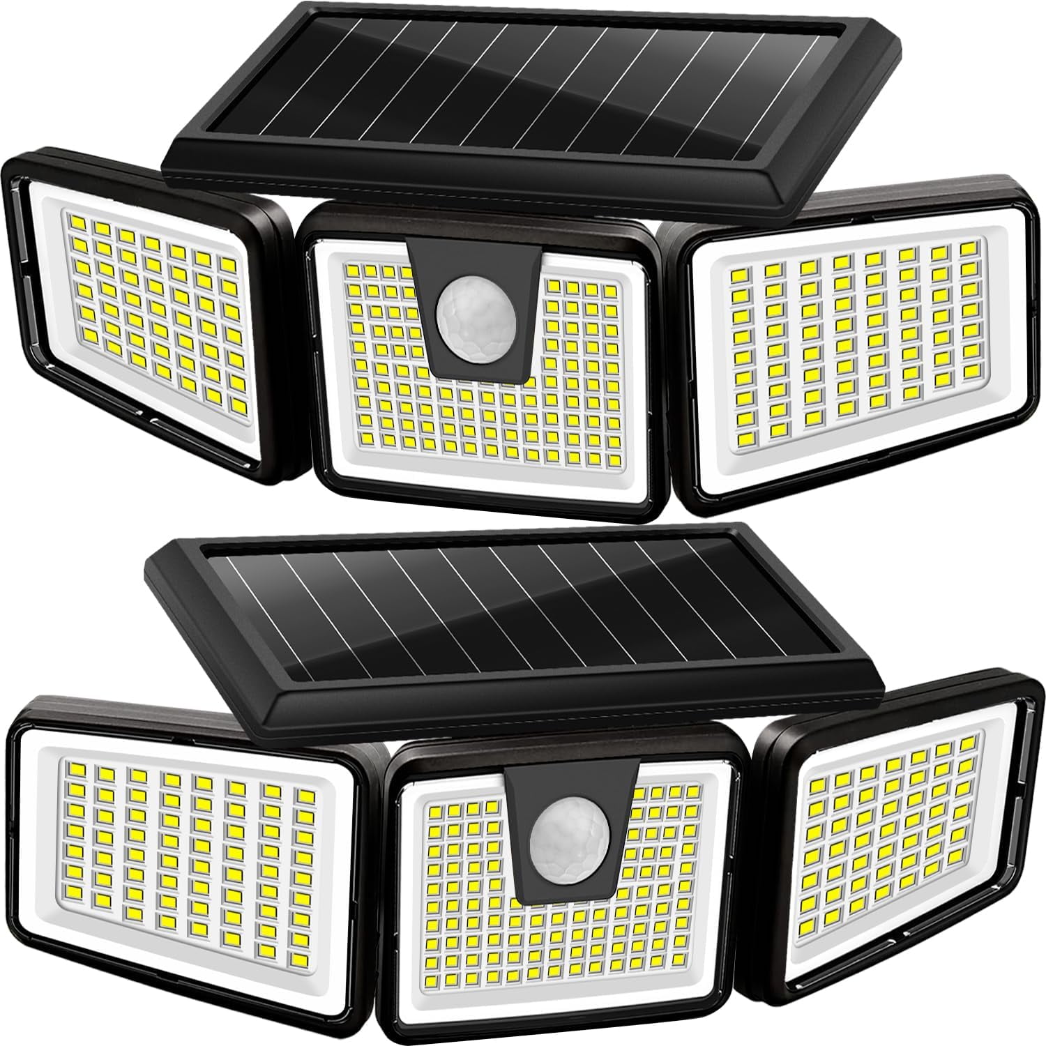Ameritop Solar Outdoor Lights, 225LED 2500LM Solar Motion Sensor Lights, Solar Flood Lights with 3 Adjustable Heads, Waterproof Solar Wall Lights for Yard,Garage,Patio Entryways, 2Pack