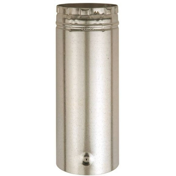 AmeriVent 4E12A Type B Gas Vent Pipe, 4 in OD, 12 in L, Galvanized Steel