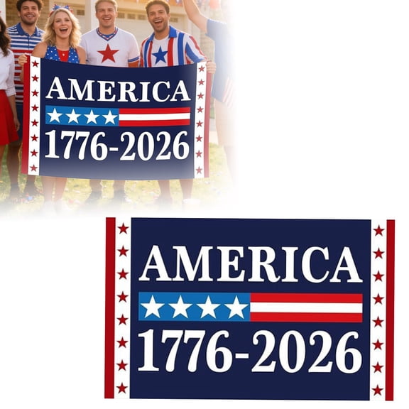 America 1776 2026 Flag 3x5FT, 250th Birthday Anniversary Banner for Yard, Blue Patriotic 4th of July Sign, God Bless USA House Flag, Outdoor Inside Tapestry Decor for 250 Years Celebration