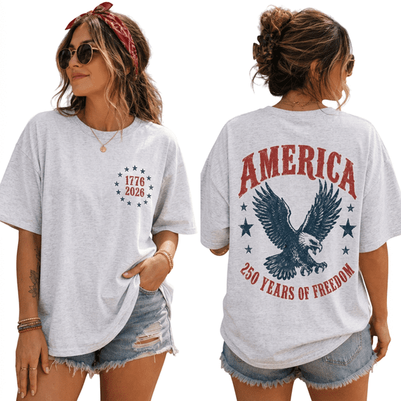America Eagle Shirt, 250 Years Of Freedom Patriotic Tee, Fourth Of July Shirts For Men & Women