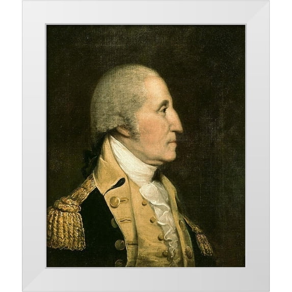 America 18th Century 15x17 White Modern Wood Framed Museum Art Print Titled - George Washington