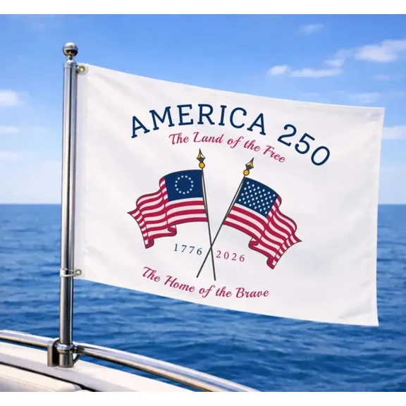 America 250 Boat flag - 1776-2026 Patriotic USA Heritage Nautical Decor 12x18 POLE NOT INCLUDED Garden Flag