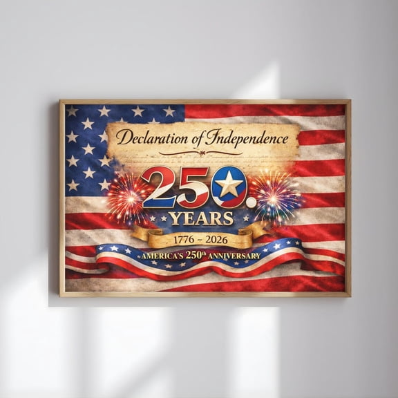 America 250 Declaration Independence 1776 Poster Unframed Paper Poster 16x20in