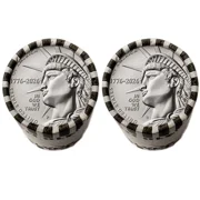 2026 Enduring Liberty Half Dollar 1776 2026 Uncirculated Coin ROLLS, Both P & D Mints, 2 Full BU Rolls, Americas 250th Anniversary
