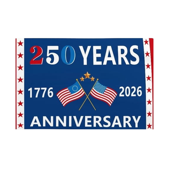 America 250 Flag 1776 2026 Celebrating 250 Years of Independence Durable Polyester Banner with Printed Design for Outdoor Display ,5×3 ft