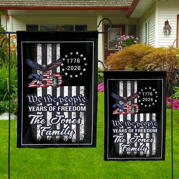 America 250 Flag 1776–2026 We The People Years of Freedom, Personalized Patriotic Bald Eagle USA Anniversary Flag