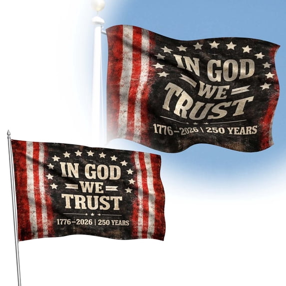 America 250 Flag – 250th Anniversary USA Double Sided 3-Ply Outdoor Flag, We The People 1776-2026 Patriotic Yard & House Banner for 4th of July