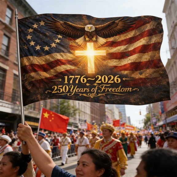 America 250 Flag, 250th Anniversary USA Flag, Double Sided Outdoor 250th Anniversary Flag, 1776-2026 Patriotic Flags Yard & House Banner for 4th of July