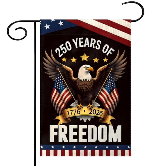 America 250th Garden Flags,USA 250th Anniversary Patriotic Flag Double-Sided with Eagle Design, 1776-2026 Commemorative, July 4th Party Outdoor Supplies,12 x 18 Inch