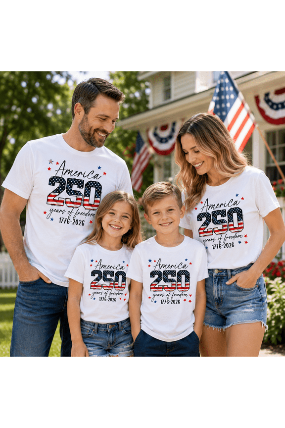 America 250 Matching Family Shirts, USA 250th Anniversary Shirts, 1776-2026 Patriotic Family Outfit, Fourth of July Matching Tees