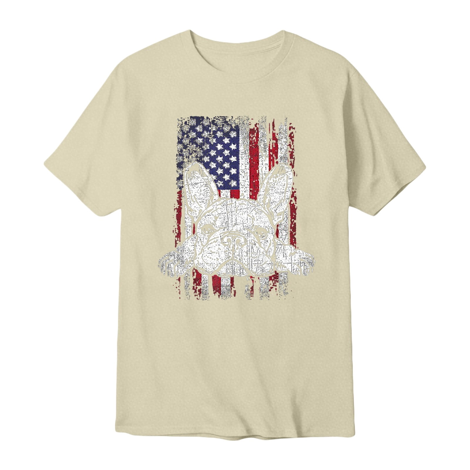 America 250 Merchandise Mens Short Sleeve Crewneck Patriotic Bulldog ...