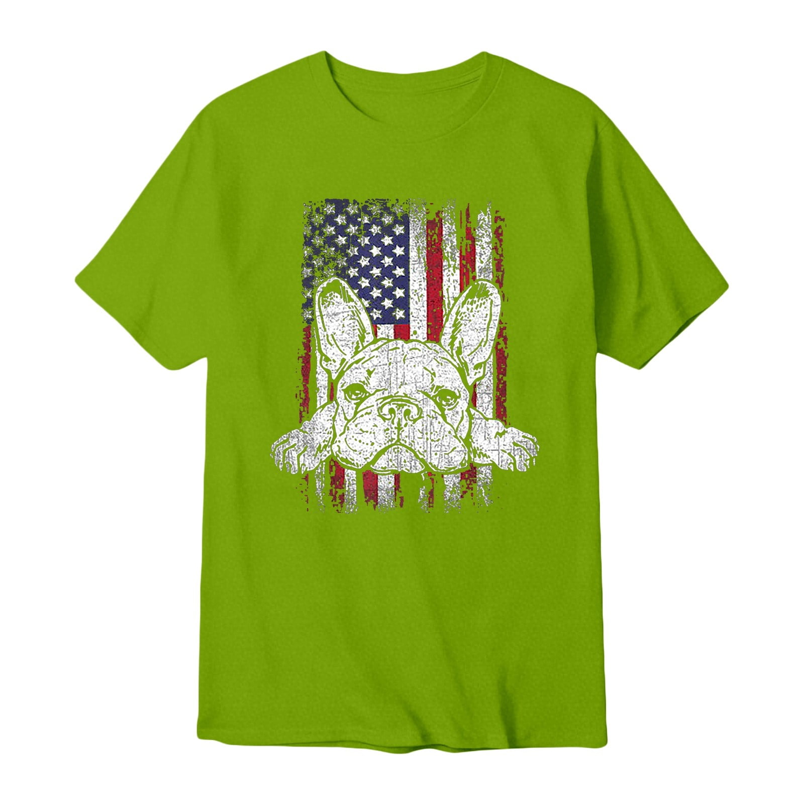 America 250 Merchandise Mens Short Sleeve Crewneck Patriotic Bulldog ...