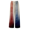 thumbnail image 1 of America 250 Pants for Women Patriotic USA Flag Print Slit Baggy Trousers Wide Leg Elastic High Waist Classic Fit Daily Wear Pants, #01 Light Blue, S, 1 of 6