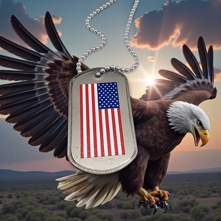 America 250 Printed Dog Tag Necklace American Flag Pledge Of Allegiance price history and forecast - Forgiven Jewelry