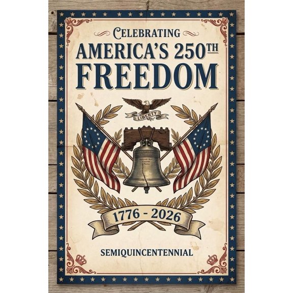 America 250 Semiquincentennial Vintage Liberty Bell Print 1776-Independence Decor Historical Office Decor Un V2, Unframed Paper Poster 8x10in