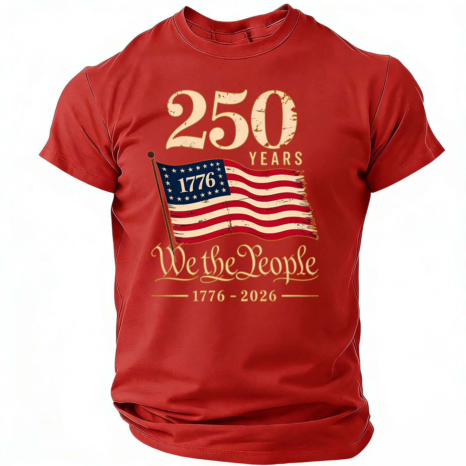 America 250 Shirt Men 250th Anniversary Usa Years American Flag Printed ...