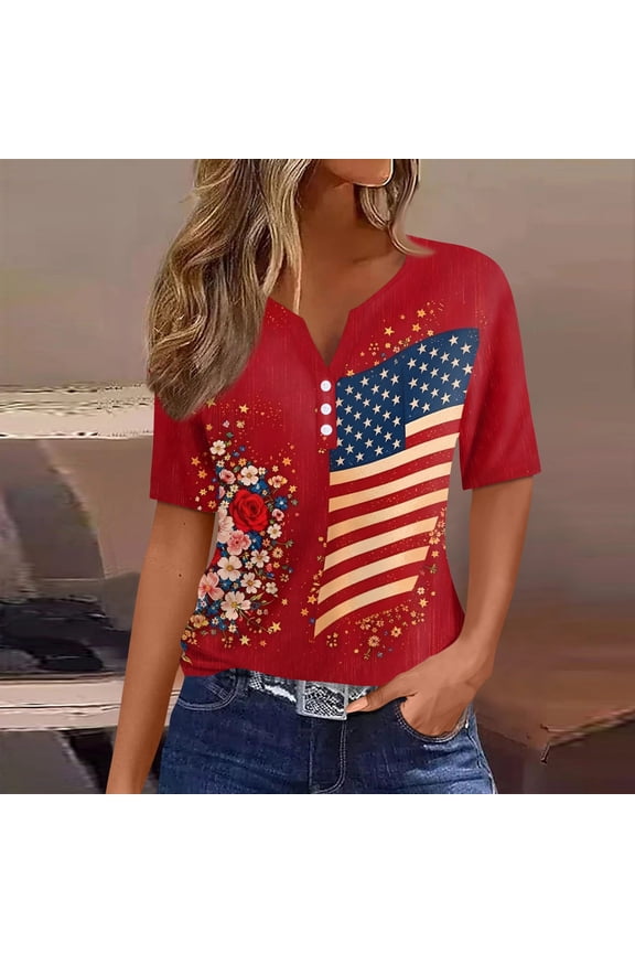 America 250 Shirt Women 250th Anniversary USA Years American Flag Printed Shirts Casual Short Sleeve Tunic Tops