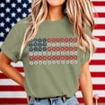 thumbnail image 1 of America 250 Shirt Womens 3/4 Sleeve Patriotic Graphic Tee Summer Casual Outdoor Top Green S, 1 of 6