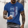 thumbnail image 1 of America 250 Shirts for Men 1776-2026 American Flag Print Short Sleeve Crew Neck T Shirts Big and Tall Relaxed Fit Casual Breathable Muscle Tops, Blue, #01 Blue, 1 of 5