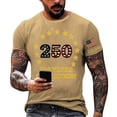 thumbnail image 1 of America 250 Shirts for Men 1776-2026 Usa Flag Print Short Sleeve Crew Neck Tops Big and Tall Classic Fit Breathable Daily Wear Tees, Khaki, #01 Khaki, 1 of 3