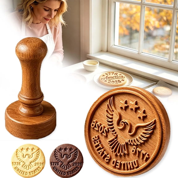 America 250 Wooden Cookie Stamp,Us 250 Wooden Cookie Stamp for DIY Cookies Fondant and Clay