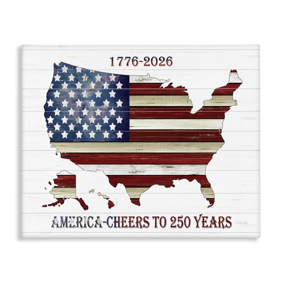 Stupell Industries America 250 Year Celebration Canvas Wall Art, design by Cindy Jacobs