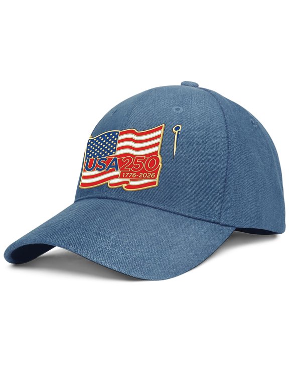 America 250 Year of Freedom Spread Eagle Wings 1776-2026 Structured 6-Panel Baseball Cap Adjustable Snapback for Men Women Sun Protection