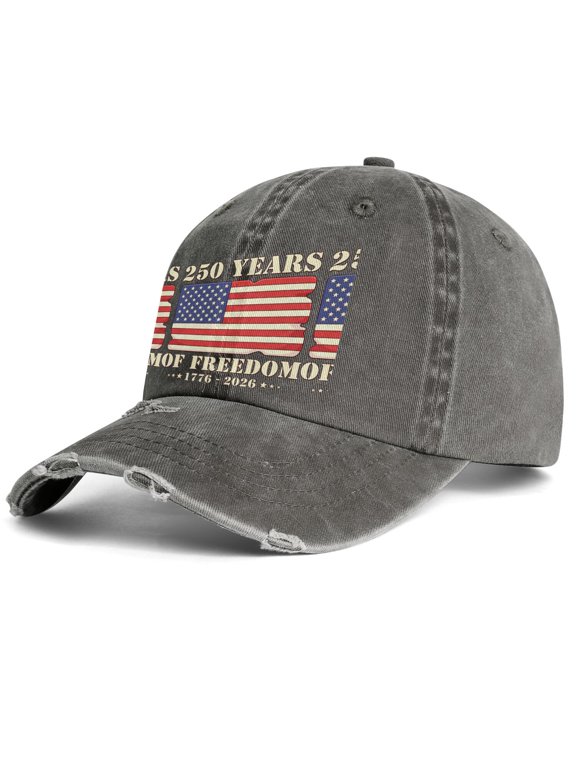 America 250 Year of Freedom Spread Eagle Wings Adjustable Snapback Hat Curved Brim Dad Hat for Men Women