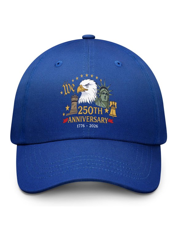 America 250 Year of Freedom Spread Eagle Wings Baseball Cap Unisex Casual Hat Breathable Eyelets Sun Protection for Hiking and Daily Wear