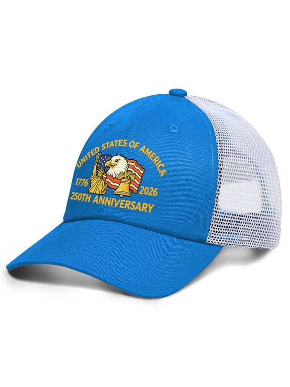 America 250 Year of Freedom Spread Eagle Wings Outdoor Hiking Cap Structured Panel