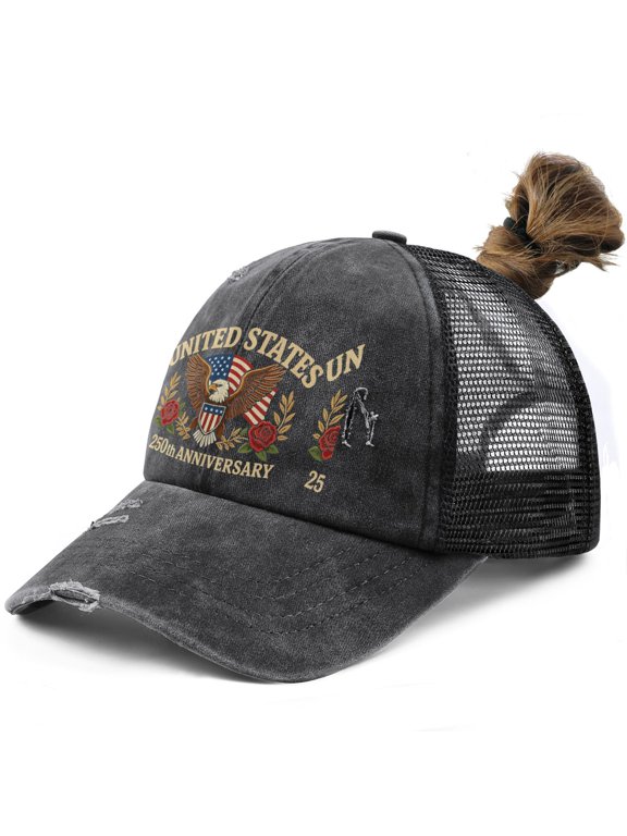 America 250 Year of Freedom Spread Eagle Wings Snapback Hat Adjustable Closure Outdoor Hiking Cap