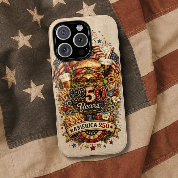 America 250 Years Burger Fest Case iPhone 17 16 15 14 13 12 11 Pro Max
