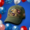 thumbnail image 1 of America 250 Years Celebration Printed Eagle Baseball Cap, Adjustable Retro Washed Patriotic Tribute Hat, Army Green, 1 of 1